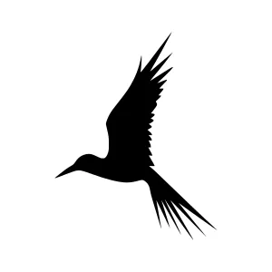 Silhouette Bird Flying - Minimalist Vector Icon