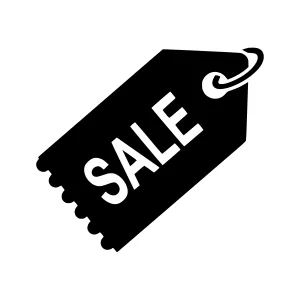 Black Sale Tag Icon - Vector Illustration