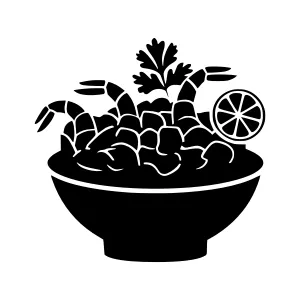 Shrimp Ceviche Bowl - Vector Illustration