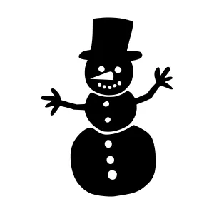 Black Silhouette Snowman Icon