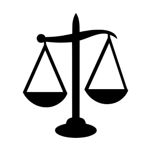 Black Scales of Justice Vector Icon