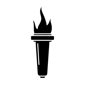 Torch Icon - Black Silhouette