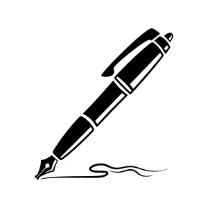 Black Pen Vector Icon - Writing Illustration
