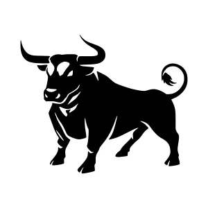 Black Bull Silhouette Vector Graphic