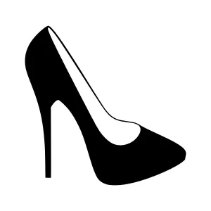 Black High Heel Shoe Icon - Vector Illustration