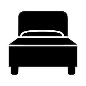 Simple Bed Icon - Black Outline
