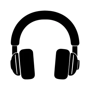 Black Headphones Icon - Minimalist Vector