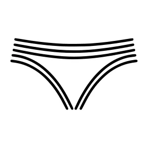 Minimalist Swim Brief Icon - Black Outline
