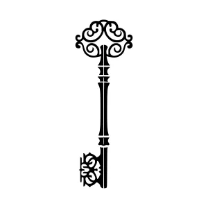 Vintage Key Silhouette - Ornamental Design