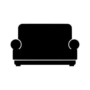 Simple Sofa Icon - Black Silhouette