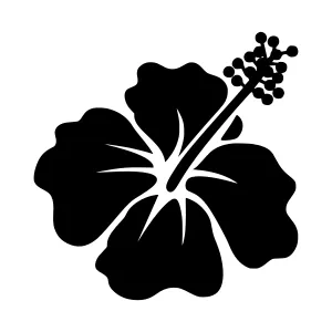 Black Hibiscus Silhouette Vector Icon