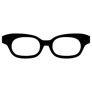 Vintage Glasses Icon - Black Outline
