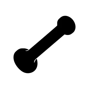 Dog Bone Silhouette Icon - Simple Vector Graphic