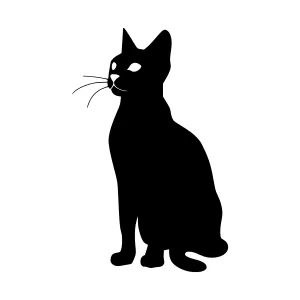 Black Cat Silhouette Vector Illustration