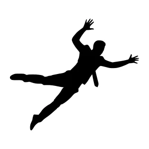 Falling Silhouette Vector Graphic