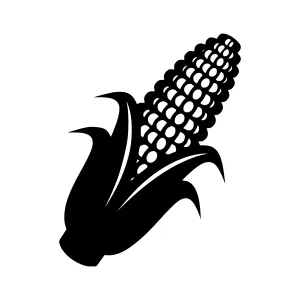 Black Corn Cob Icon - Simple Vector Illustration