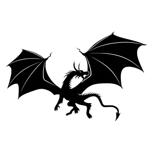 Black Dragon Silhouette Vector Illustration