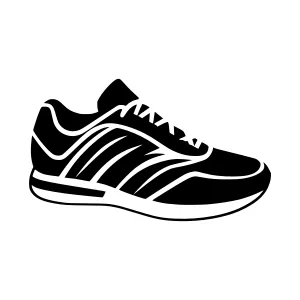 Black Silhouette Running Shoe Vector Icon