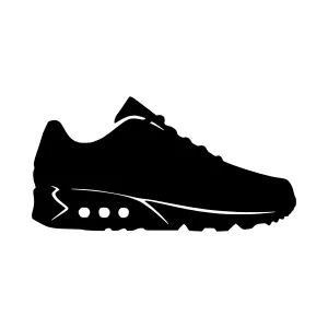 Black Running Shoe Silhouette Vector Icon