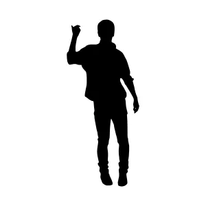 Silhouette Man Gesture - Vector Illustration