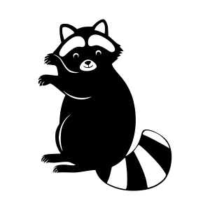 Cute Raccoon Silhouette Vector Illustration