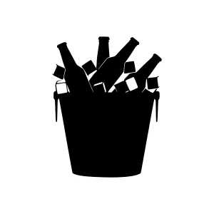 Beer Bucket Silhouette - Minimalist Design
