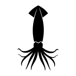 Black Squid Silhouette Icon