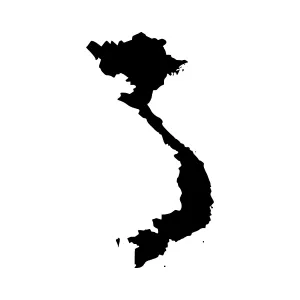 Vietnam Map Silhouette Outline
