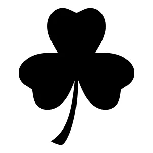 Black Silhouette Clover Icon