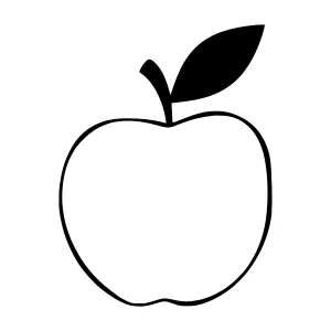 Simple Black Apple Outline
