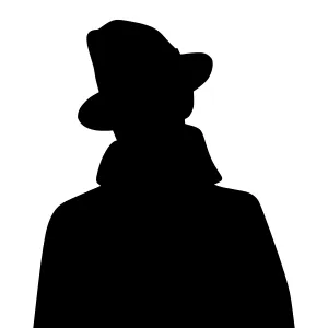 Silhouette Person - Detective Hat & Coat
