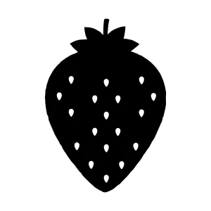 Black Strawberry Silhouette Icon
