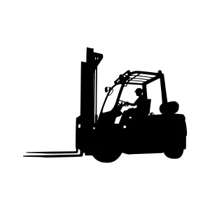Forklift Silhouette - Industrial Vector Illustration