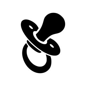 Baby Pacifier Icon - Black Silhouette