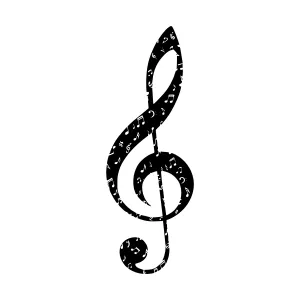 Musical Clef Graphic with Note Pattern