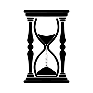 Black Sand Timer Icon - Time Concept