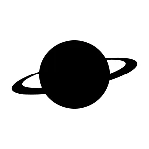 Planet Saturn Icon - Minimalist Vector Illustration
