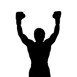 Boxing Silhouette - Victory Gesture