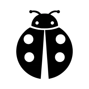 Black Ladybug Icon - Vector Illustration