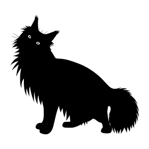 Black Fox Silhouette Vector Illustration