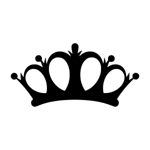 Black Crown Silhouette Vector Icon
