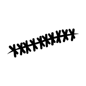 Simple Stitch Line Art - Black on White