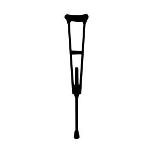 Black Crutches Silhouette Icon