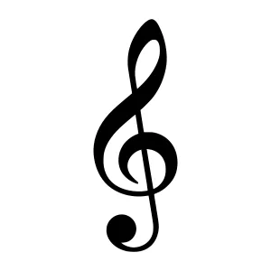 Black Music Clef Vector Icon