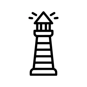 Line Art Lighthouse Icon