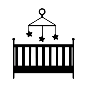 Baby Crib with Mobile Icon