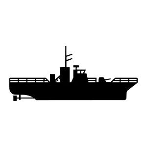 Silhouette Navy Ship Vector Illustration