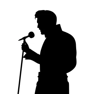 Silhouette Singer Microphone Performance