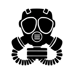Gas Mask Icon - Black Silhouette