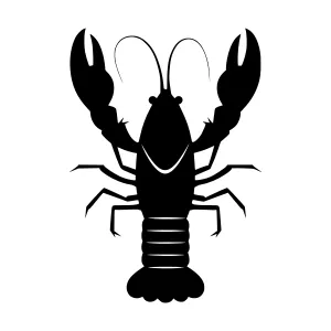 Black Lobster Silhouette Icon